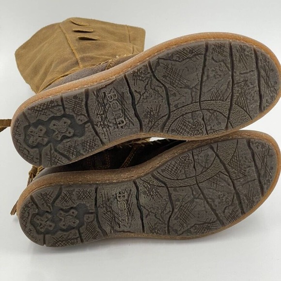 🤎 Born Boots Womens 6.5 Brown Torrey Moccasin Distressed Leather Suede Tall - Picture 9 of 12